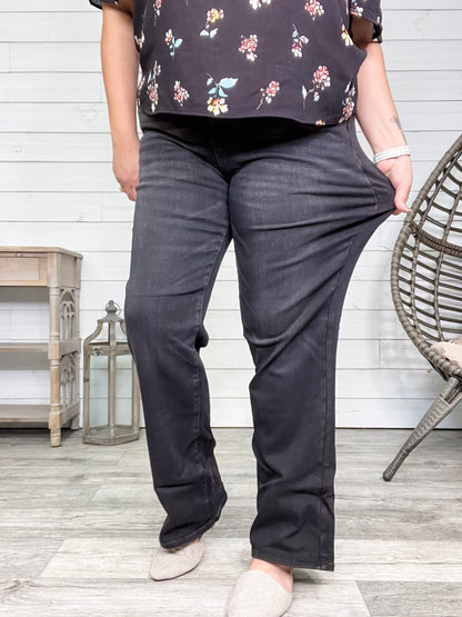 Judy Blue "After Dark" Black Straight Leg Jeans