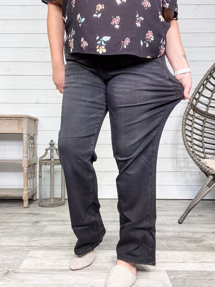 Judy Blue "After Dark" Black Straight Leg Jeans