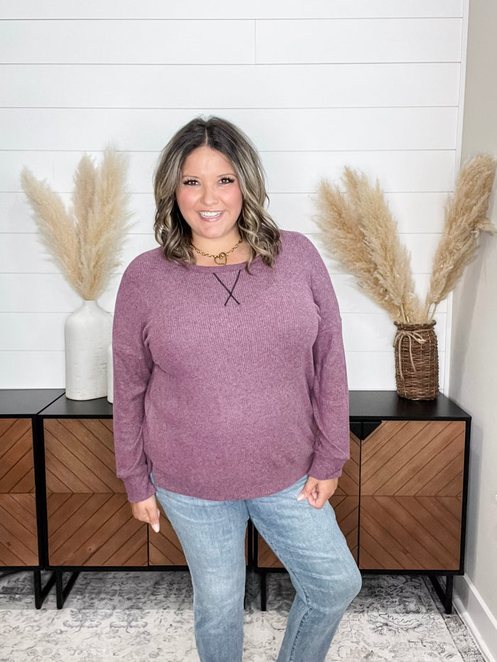 Dear Scarlett "Got It" Long Sleeve Weekender (Mauve)