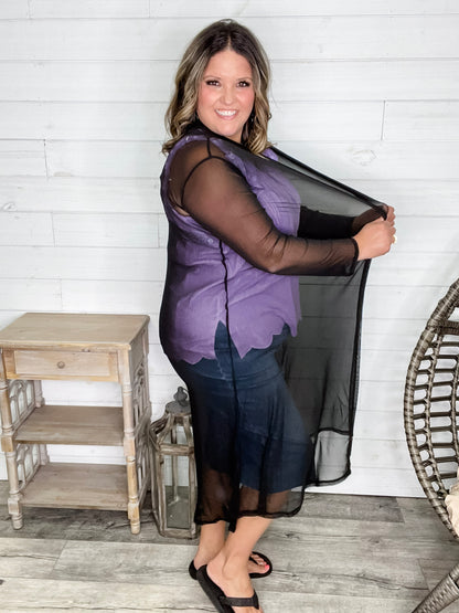 "Sheer Elegance" Long Sleeve Cover Up (Multiple Colors)