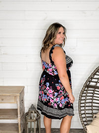 "Dayna" Floral Ruffle Strap Tank Dress