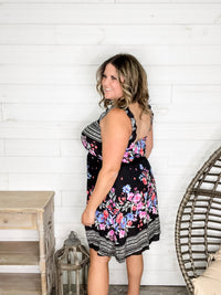 "Dayna" Floral Ruffle Strap Tank Dress
