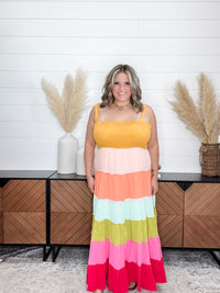 "Sweetness" Smocked Adjustable Strap Maxi Dress