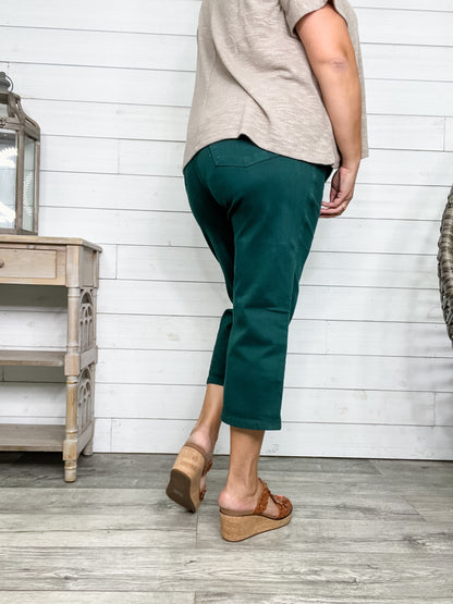 Judy Blue "The Real Teal" Tummy Control Wide Leg Crops