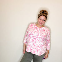 "Without A Doubt" 3/4 Sleeve Animal Print V Neck