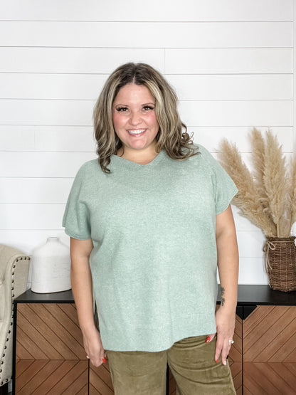 "Galpin" V Neck Half Sleeve Sweater