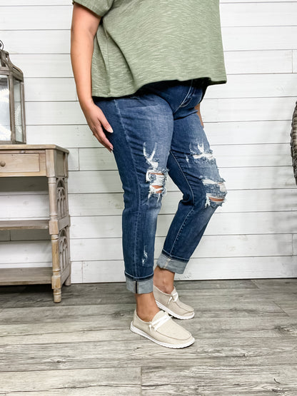 Judy Blue "Welcome to the Party" Boyfriend Jeans