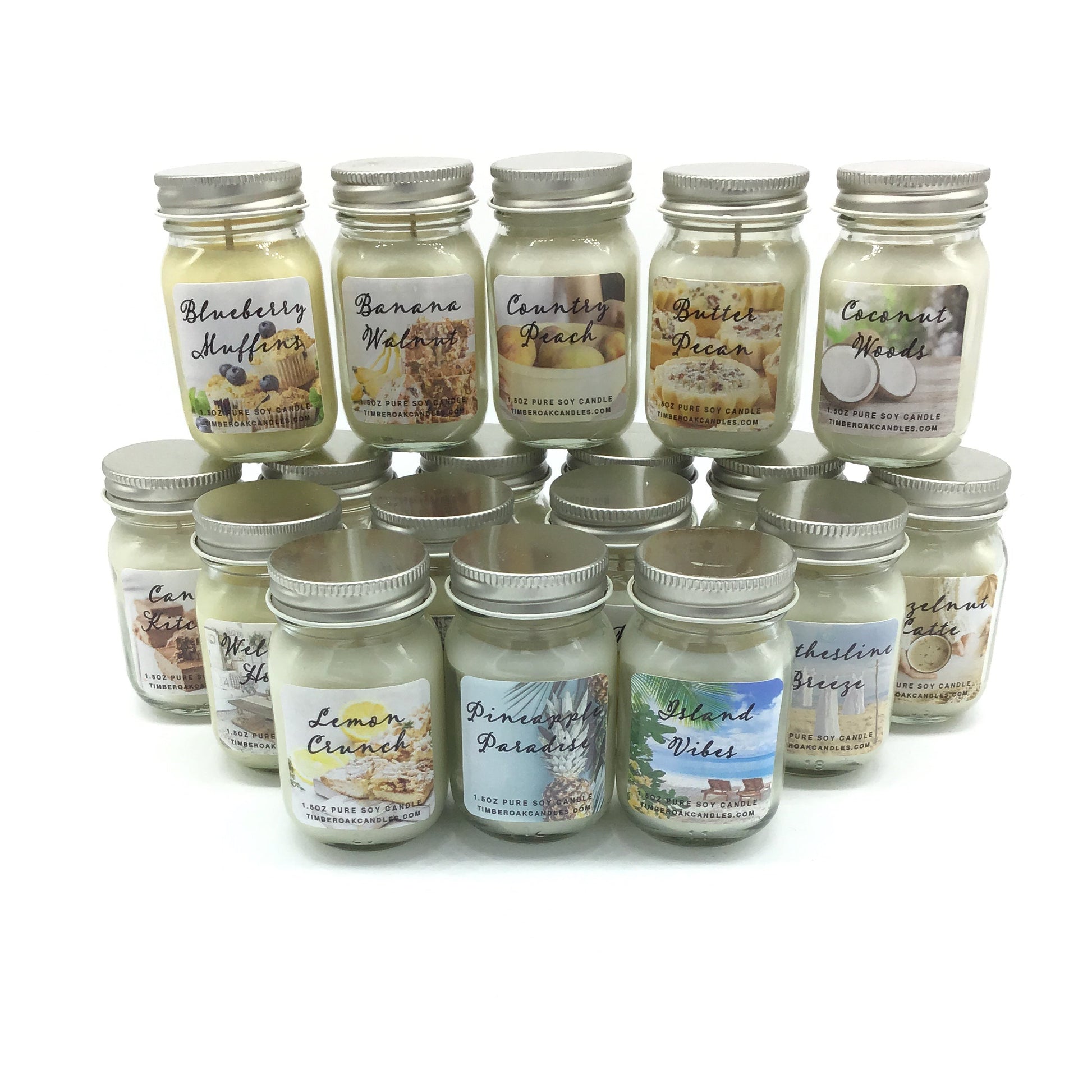 1.5 Ounce Mason Jar Soy Candle (Multiple Options)-Lola Monroe Boutique