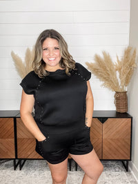 'Arlo" Sleeveless Top with Stud Detail