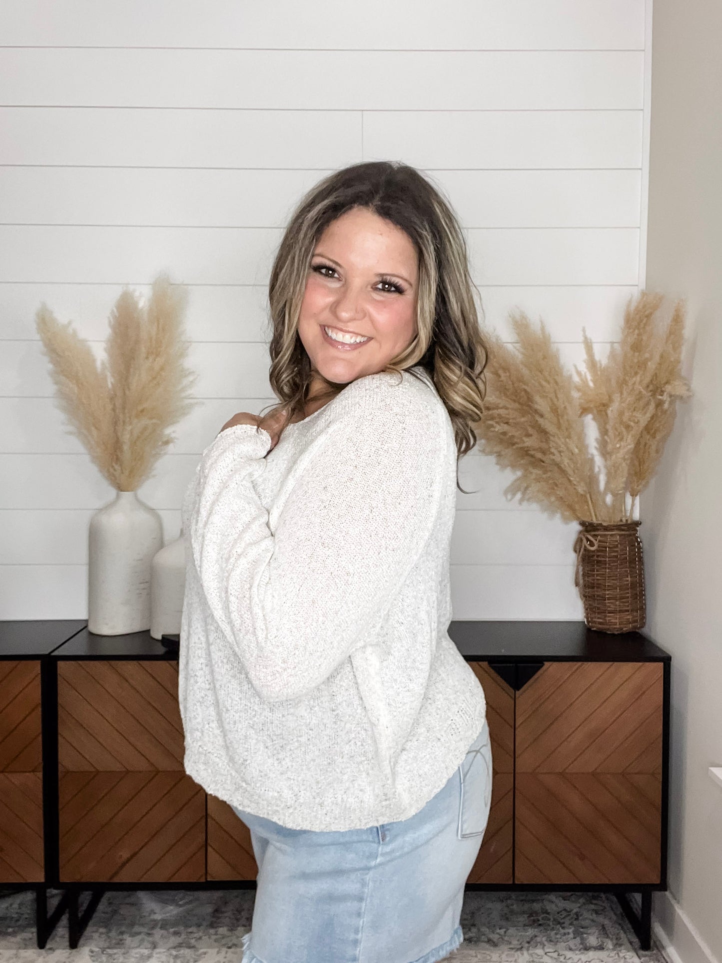"Bounty" Long Sleeve Cropped Sweater