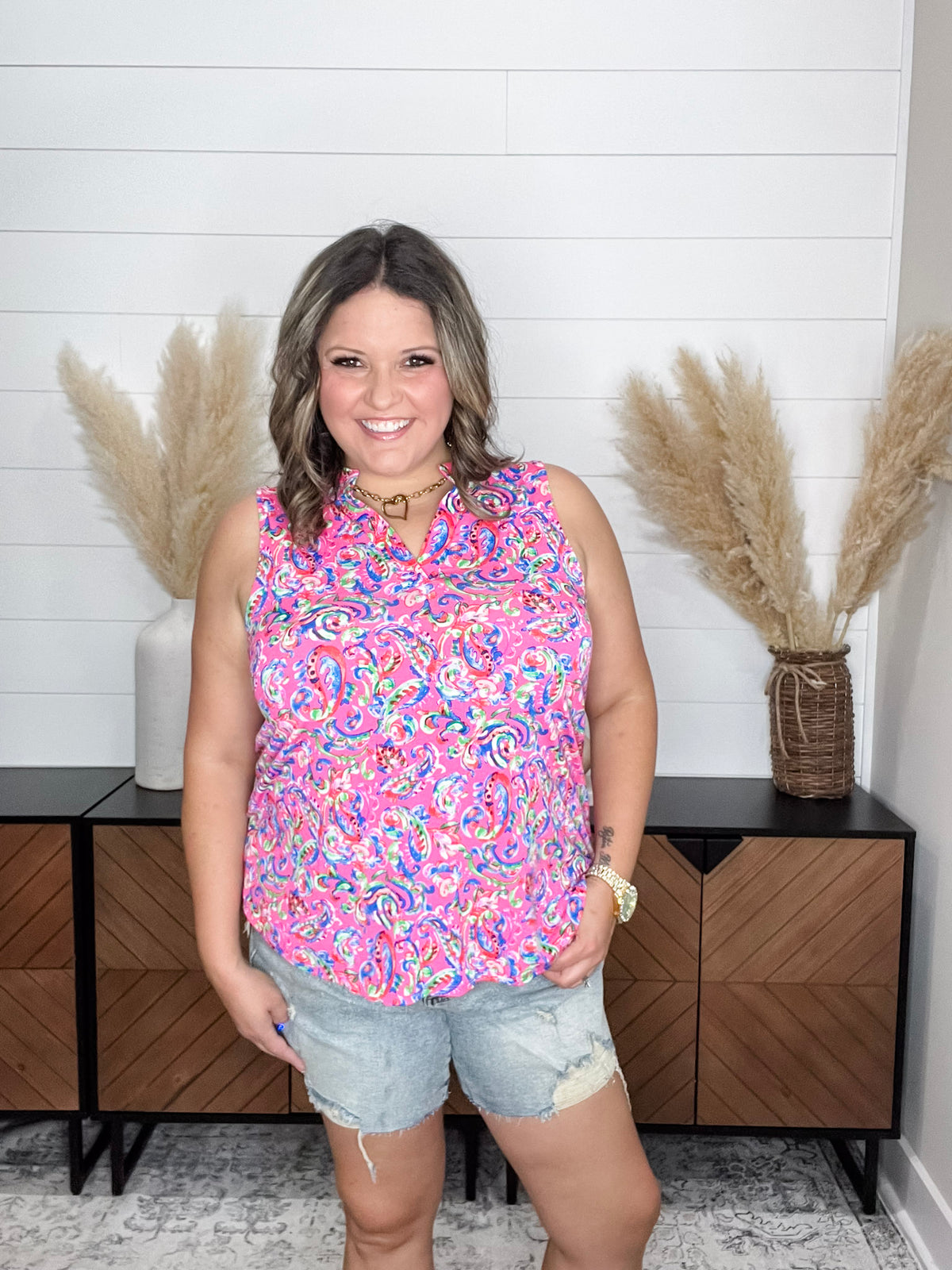 Dear Scarlett "Abner" Sleeveless Split Neck