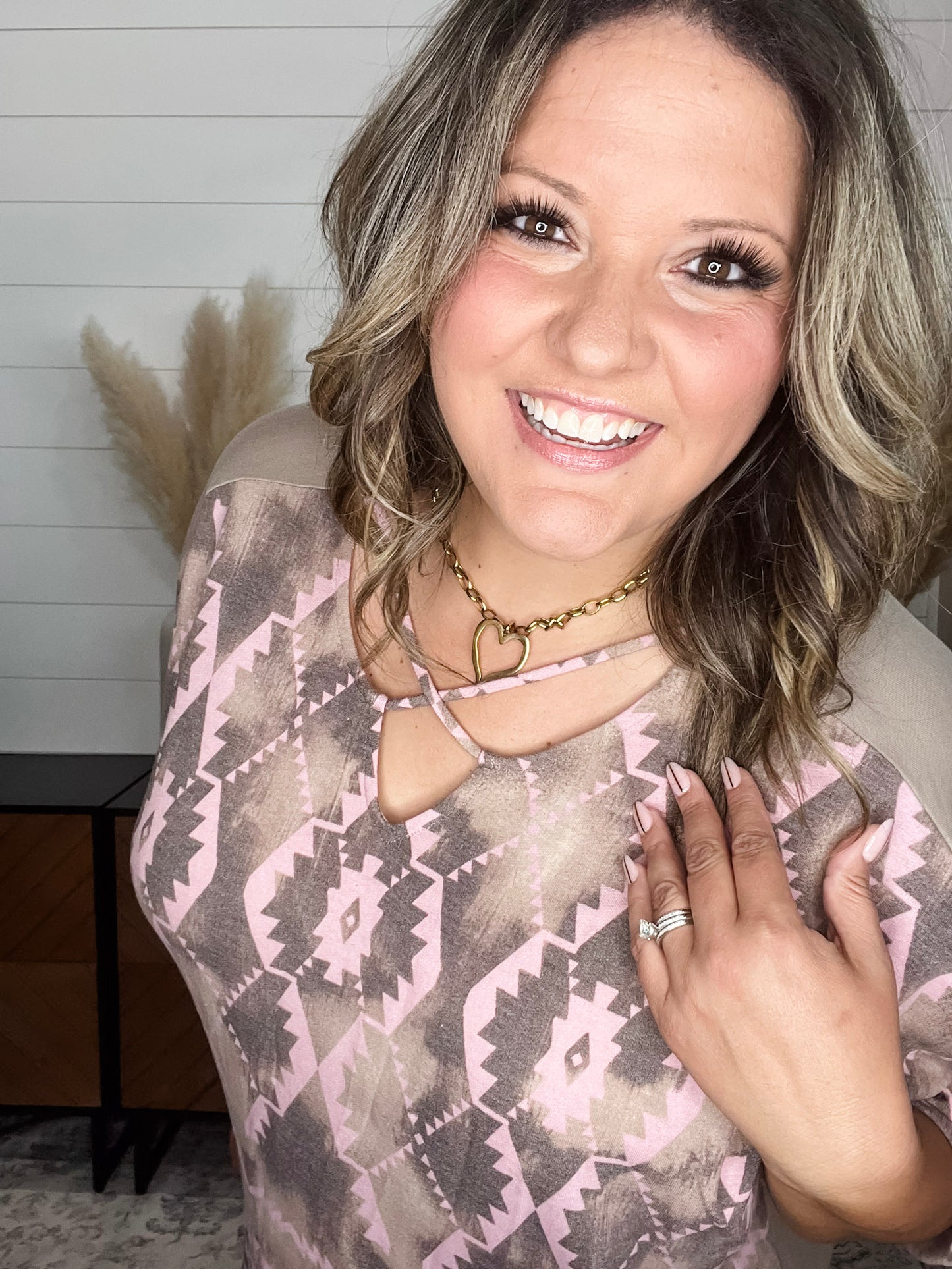 "Belgrade" 3/4 Sleeve Boxy Top with Criss Cross Front