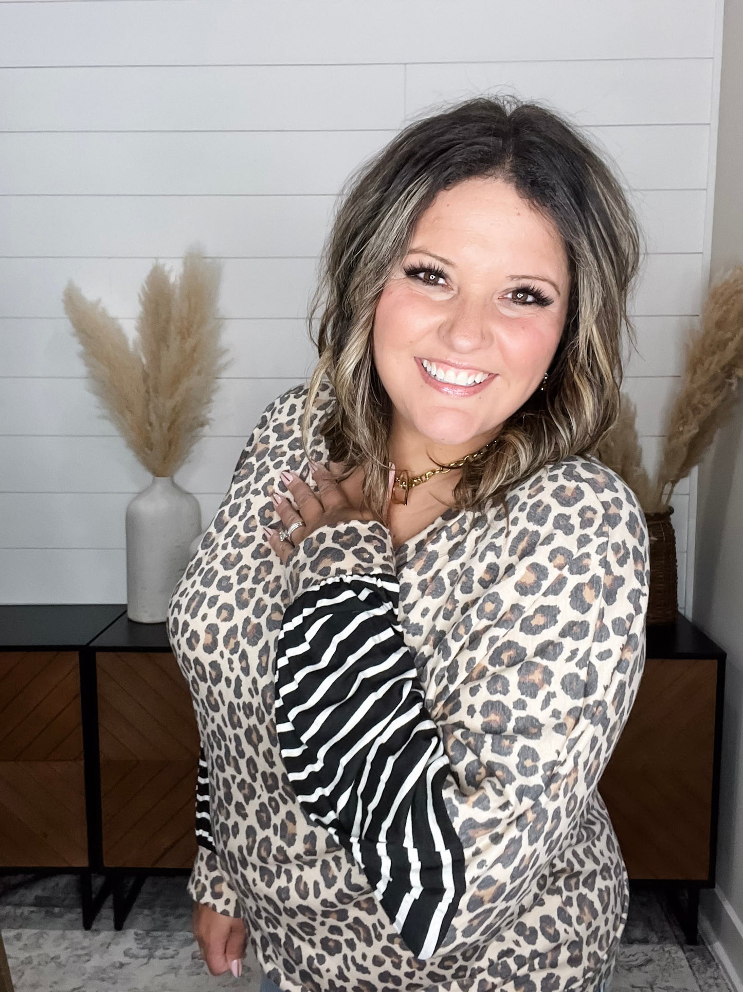 "Legit" Animal Print Long Sleeve Boxy Weekender