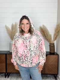 Dear Scarlett "Russell" Animal Print Balloon Sleeve Hoodie