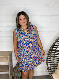 Dear Scarlett "Snapper' Sleeveless Split Neck Dress with Pockets