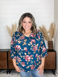 Dear Scarlett "April" 3/4 Sleeve V Neck