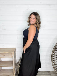 Smocked Waist Maxi Skirt / Tube Dress with Pockets