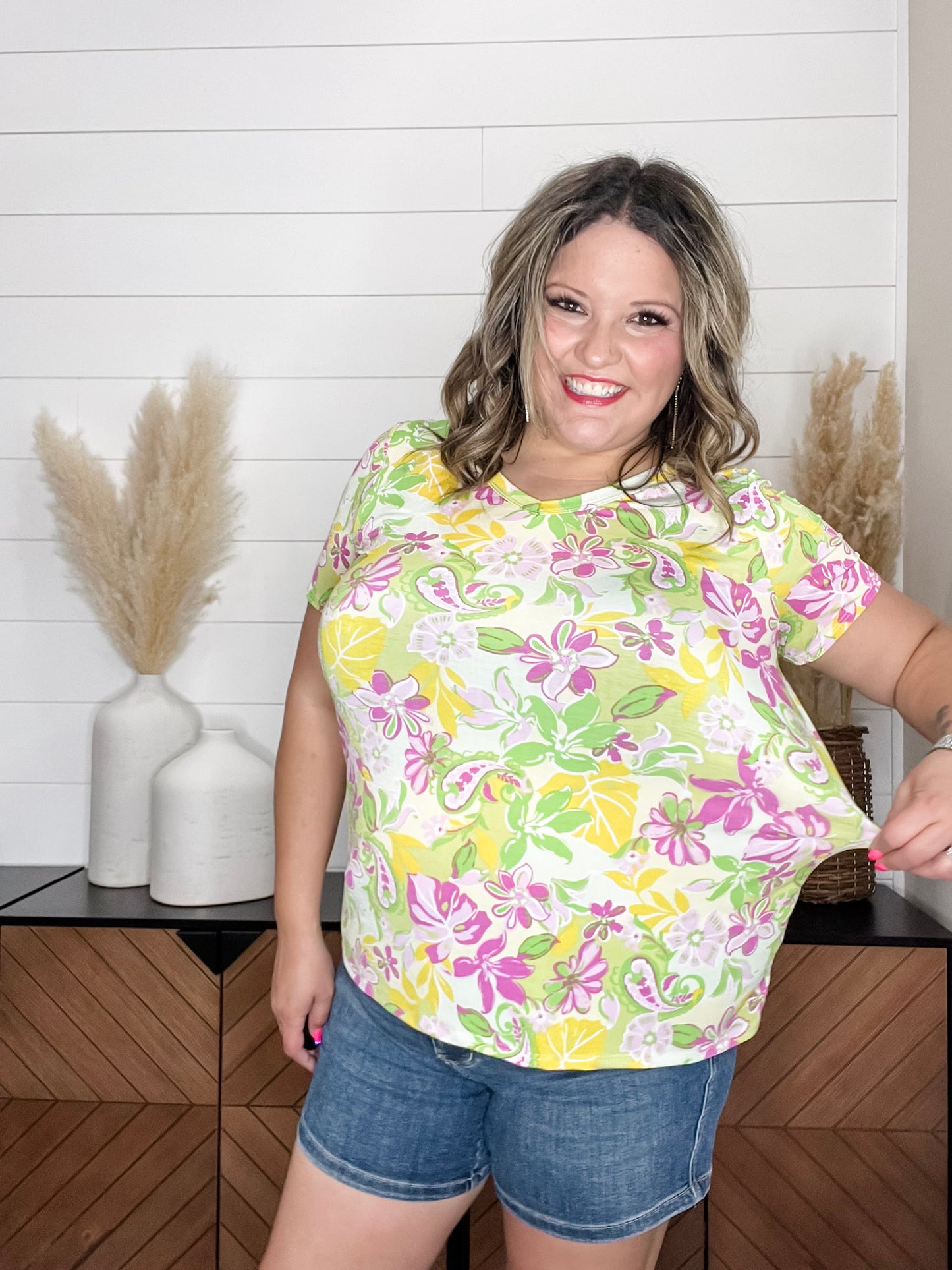 "Boulder" Short Sleeve V Neck Boyfriend Style