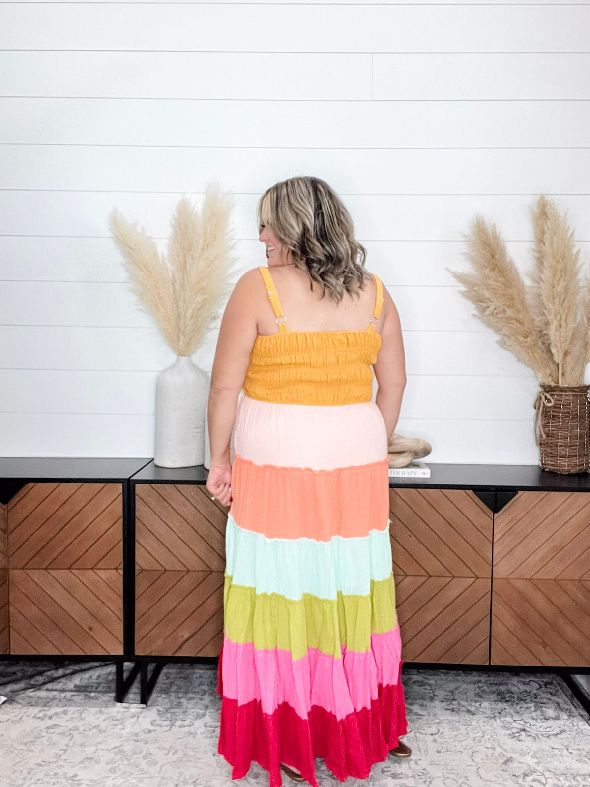 "Sweetness" Smocked Adjustable Strap Maxi Dress