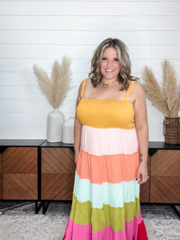 "Sweetness" Smocked Adjustable Strap Maxi Dress