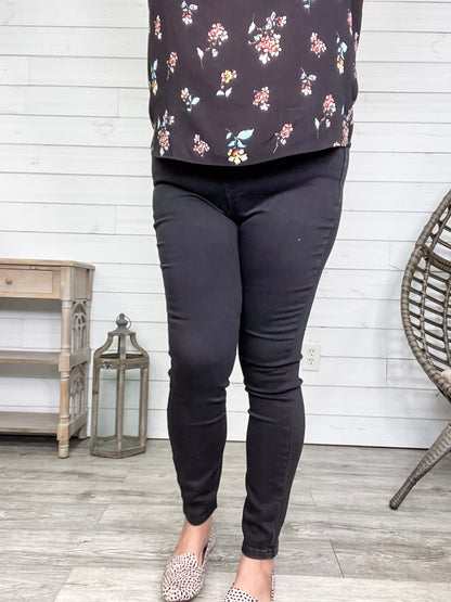 Judy Blue "Freaky Friday" Black Pull On Jeggings