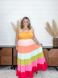 "Sweetness" Smocked Adjustable Strap Maxi Dress