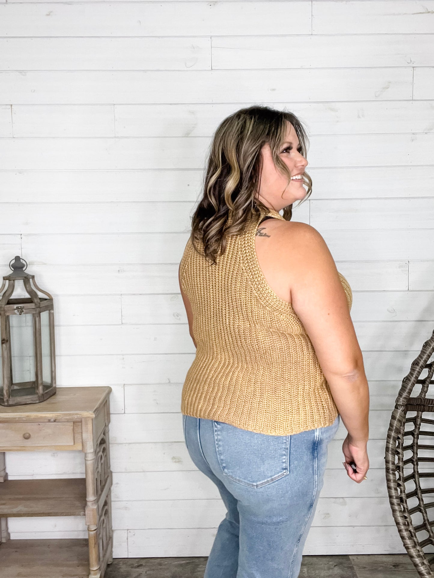"Timestamp"  Button Front Sweater Vest