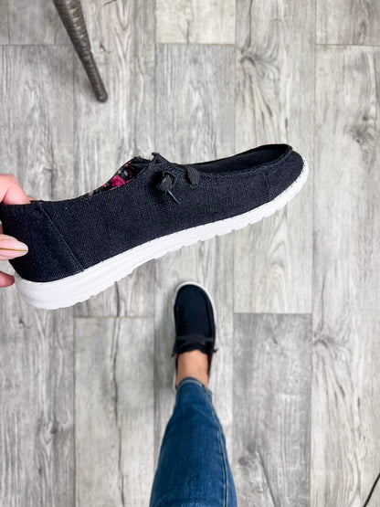 Holly By Very G Soft As Clouds Slip On (Black with Black Laces)