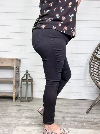 Judy Blue "Freaky Friday" Black Pull On Jeggings