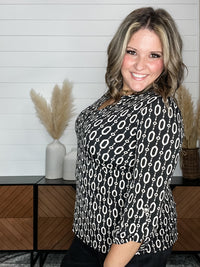 Dear Scarlett "Unbreakable" 3/4 Sleeve Button Front Lizzy Luxe