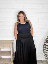 Smocked Waist Maxi Skirt / Tube Dress with Pockets