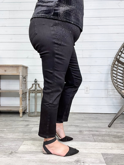 Judy Blue Black Rhinestone Slim Fit Jeans