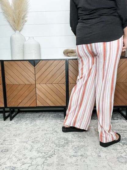 "Baton Rouge" Stripe Casual Wide Leg Pants