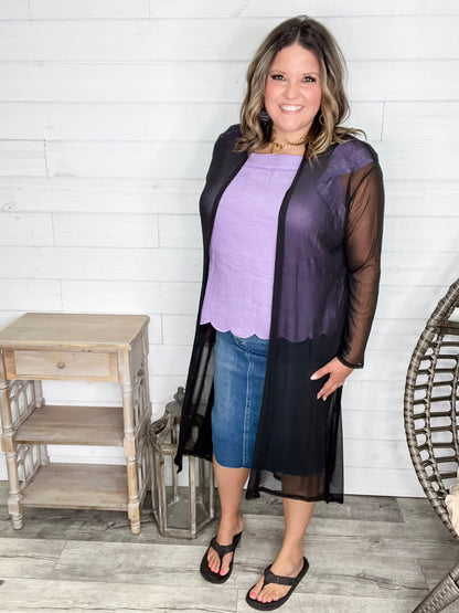 "Sheer Elegance" Long Sleeve Cover Up (Multiple Colors)