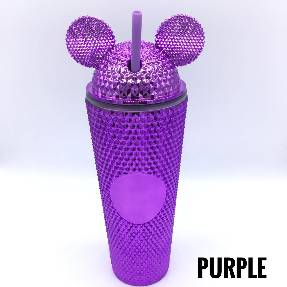 24 Ounce Studded Tumbler with Ears Lid (Multiple Colors)