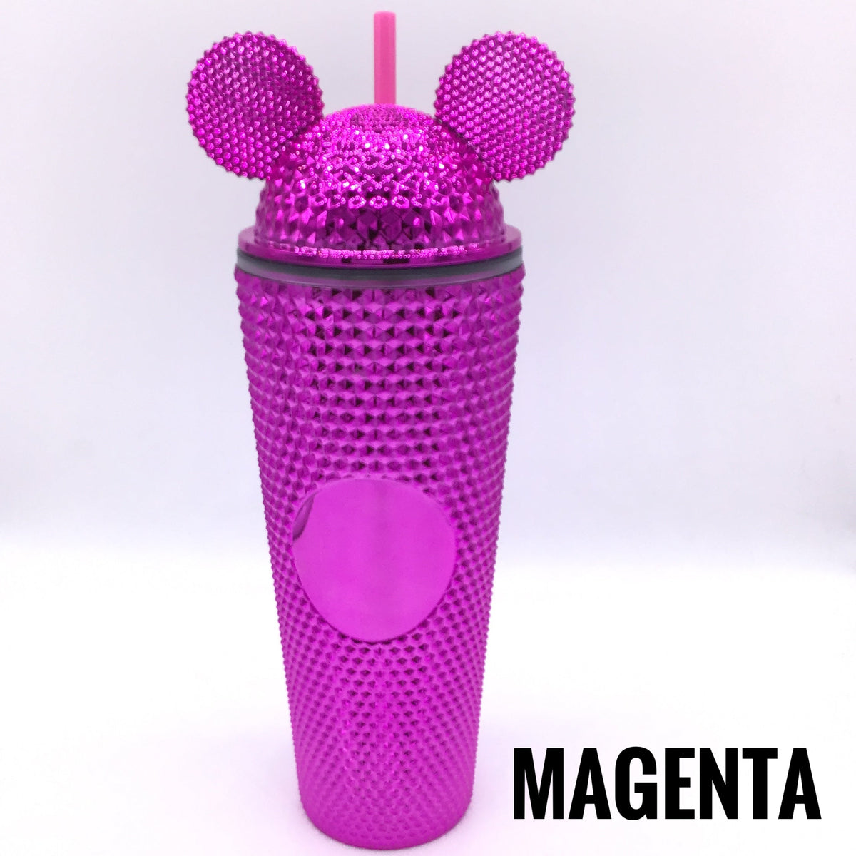 24 Ounce Studded Tumbler with Ears Lid (Multiple Colors)