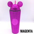 24 Ounce Studded Tumbler with Ears Lid (Multiple Colors)-Lola Monroe Boutique