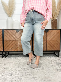 Judy Blue "Smashing and Dashing" Tummy Control Wide Leg Crop