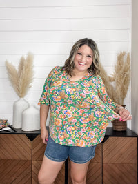 Dear Scarlett "Taken" Short Ruffled Sleeve U Neck