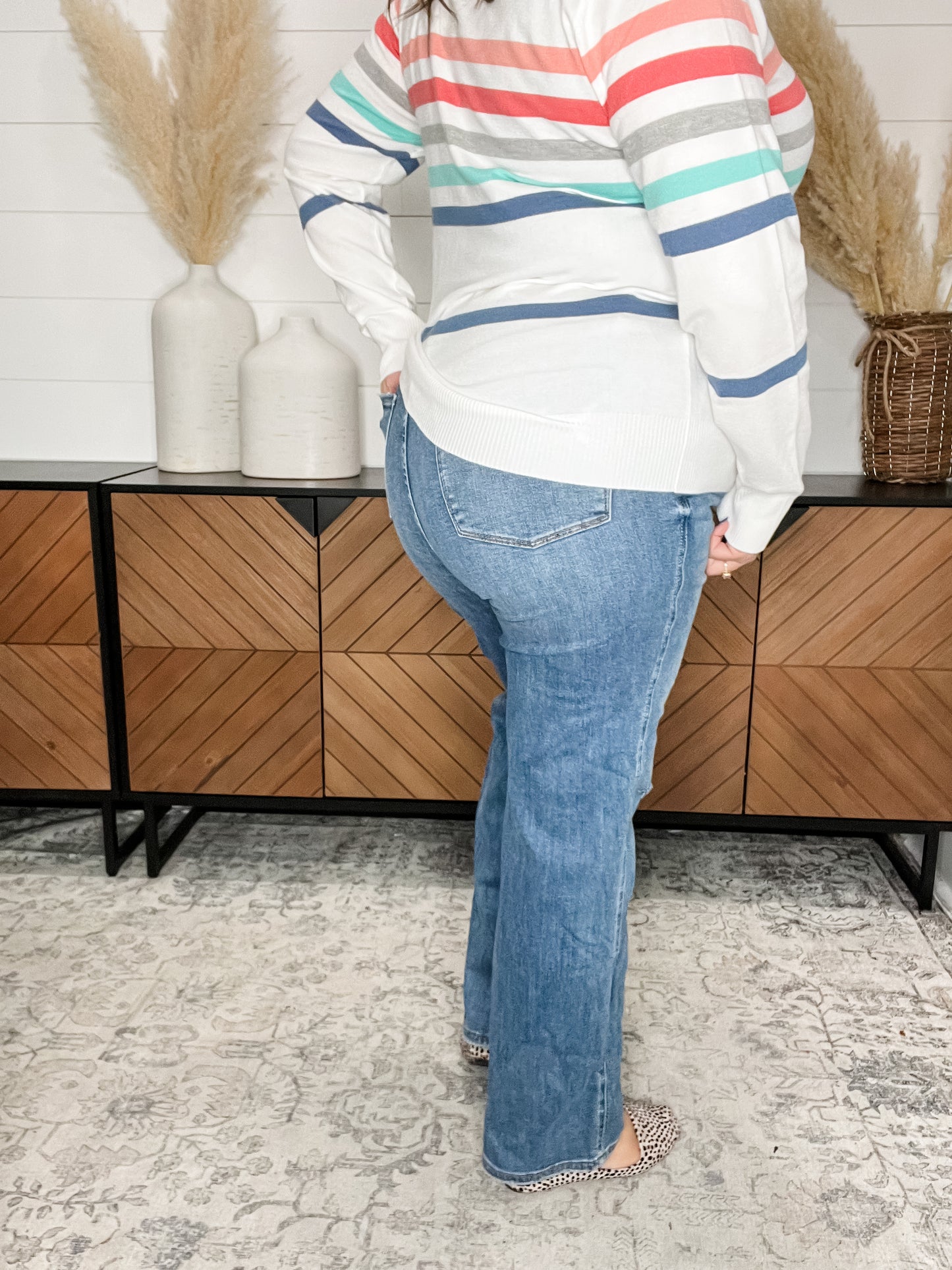 Judy Blue "Breakfast Club" Tummy Control Distressed Straight Leg Jeans
