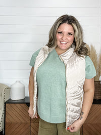 "Channel" Zip Up Vest with Faux Fur Collar