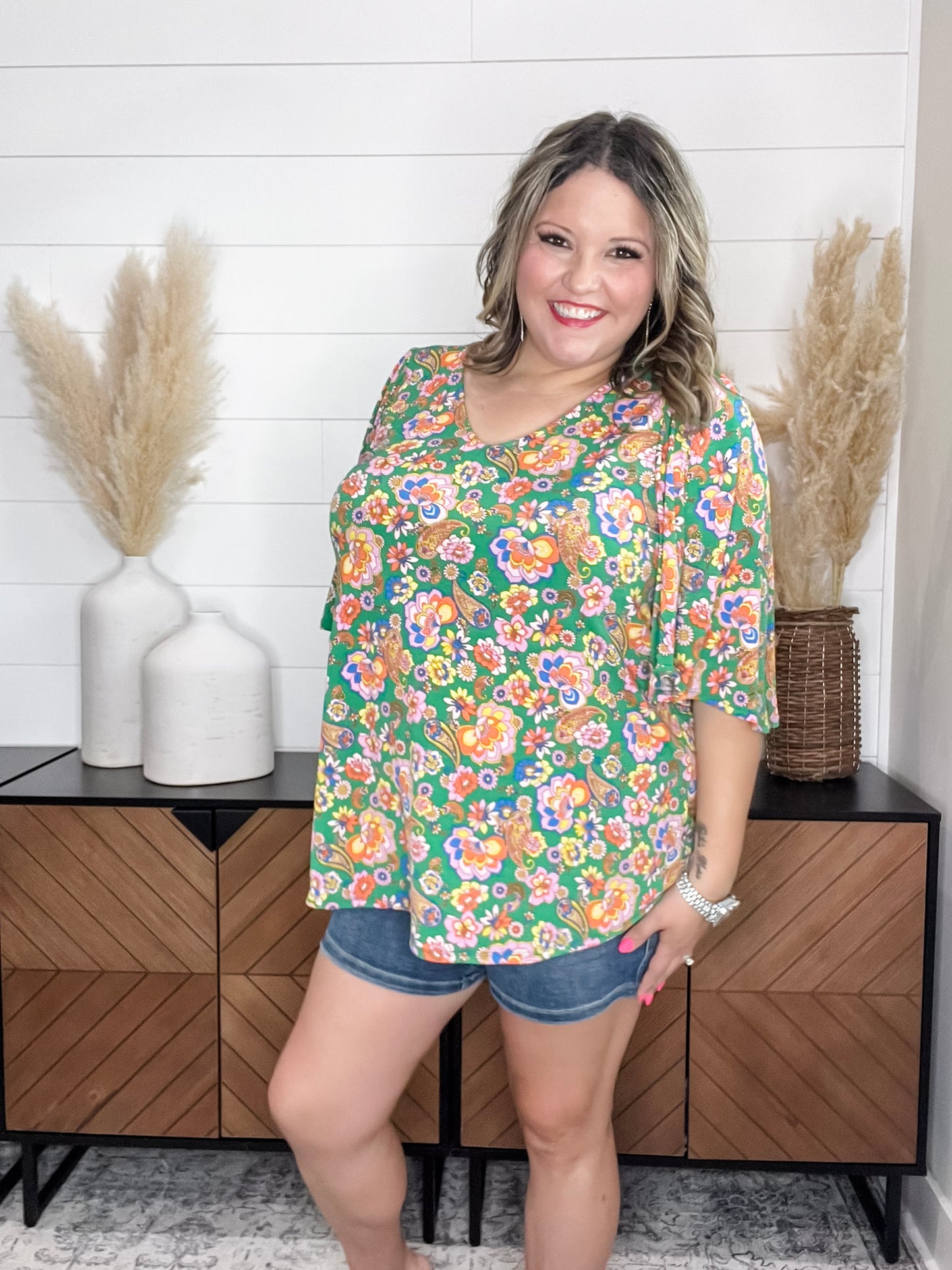 "Taken" Short Ruffled Sleeve U Neck