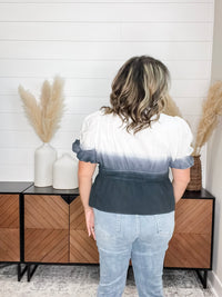 "Sylas" Ombre Smocked Waist Peplum (Black)