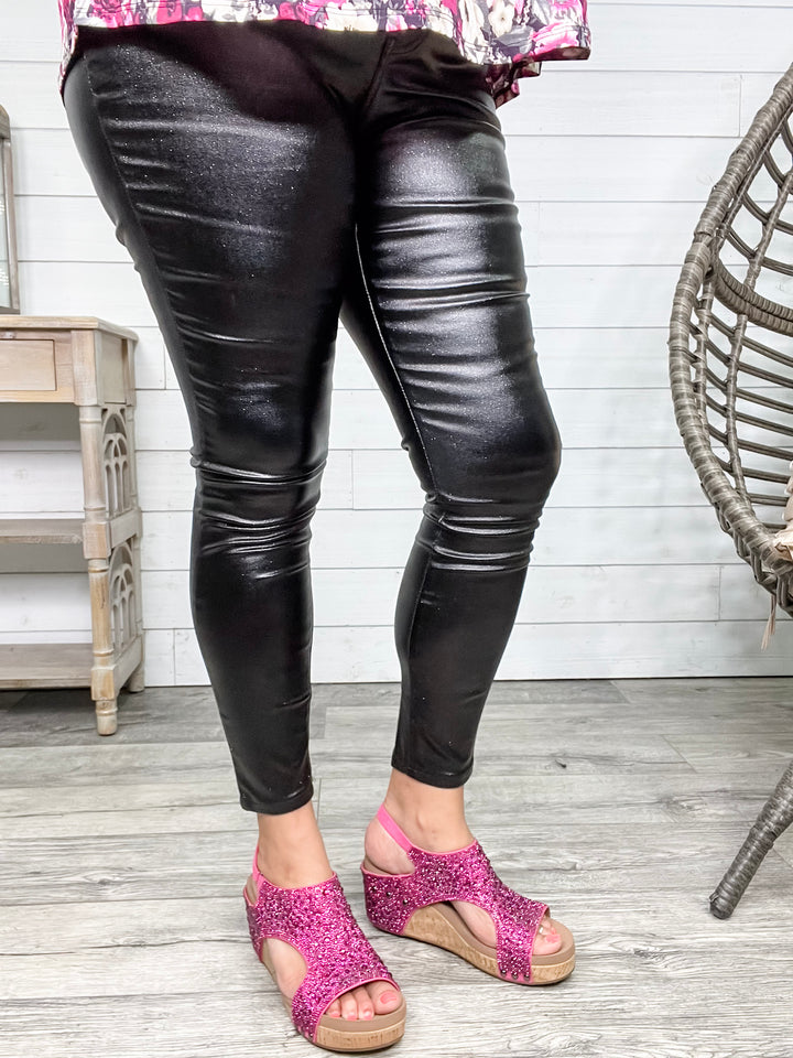 YMI hyperstretch Metallic Skinny (Black)