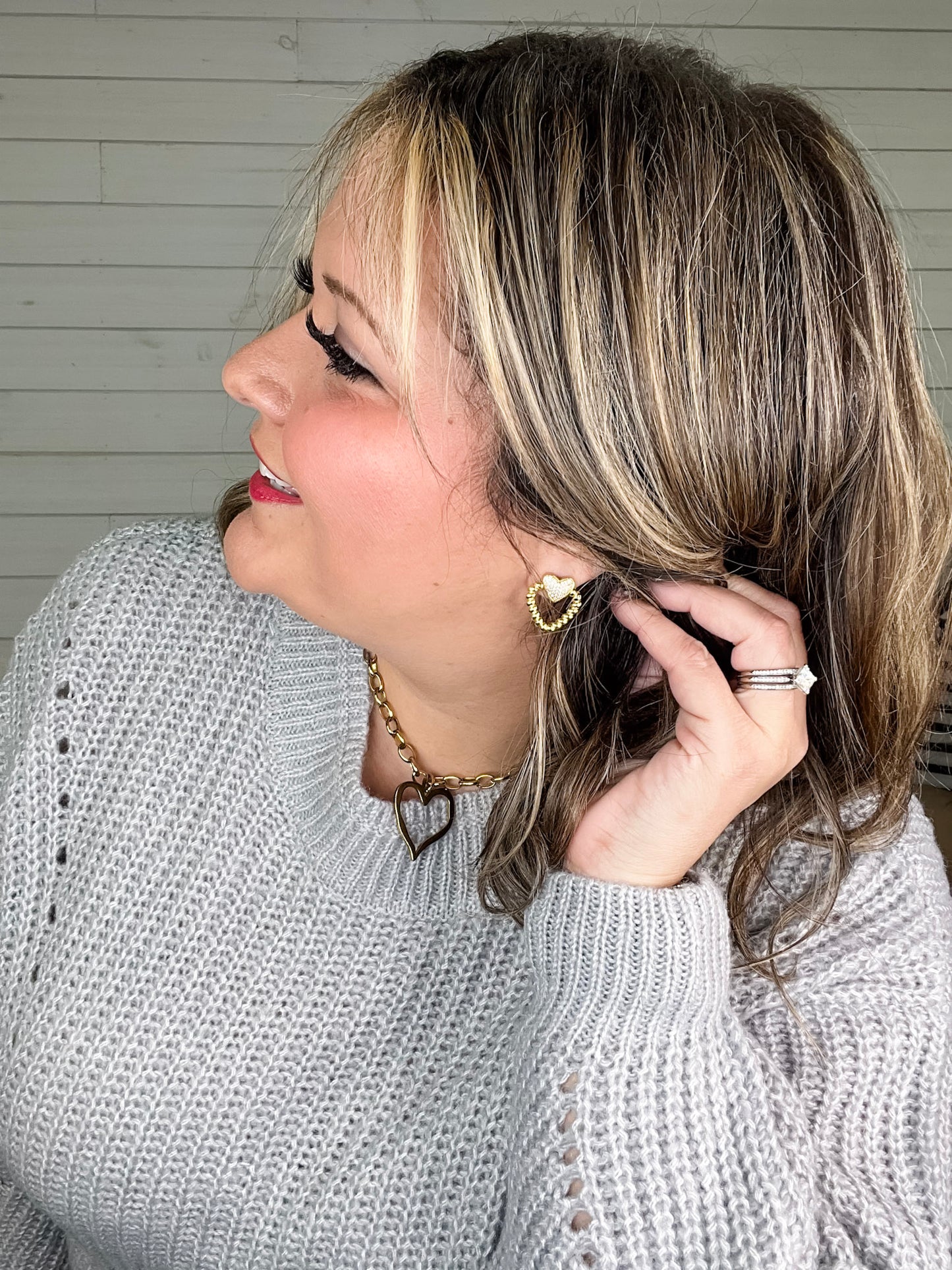 Treasure Jewels Heart Earring "Adore" Stud (Gold & Silver)