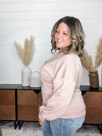 Mauve "Peace" Long Sleeve Crewneck