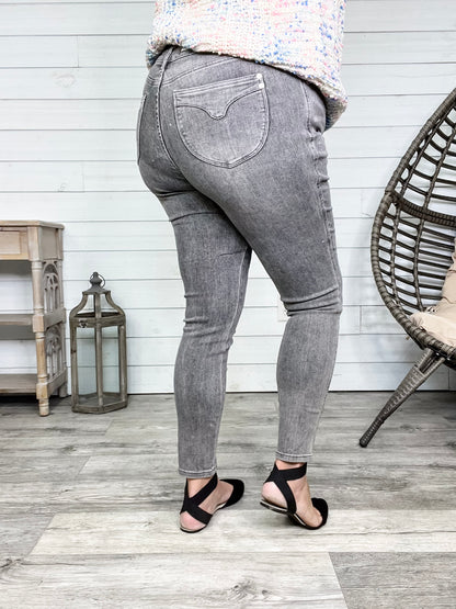 Judy Blue "Grey is The New Black" Tummy Control Skinny Jeans