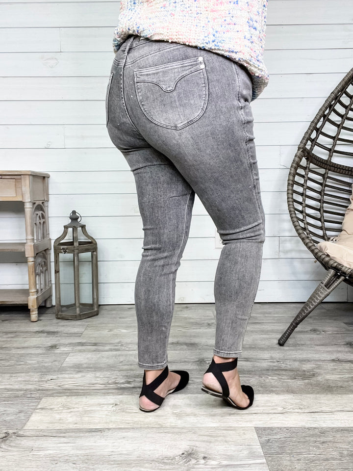 Judy Blue "Grey is The New Black" Tummy Control Skinny Jeans