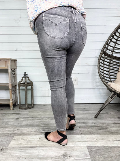 Judy Blue "Grey is The New Black" Tummy Control Skinny Jeans