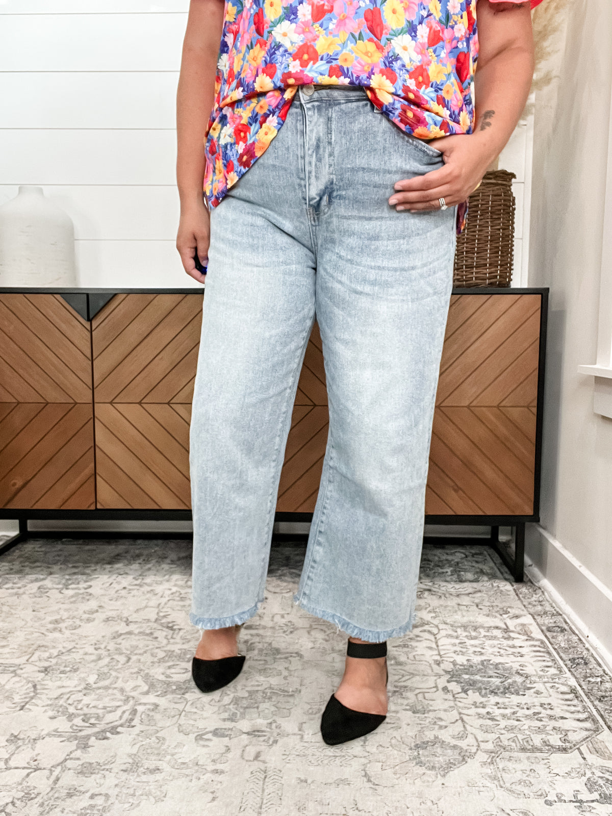 Mica Denim "Precious" Ankle Wide Leg Jeans
